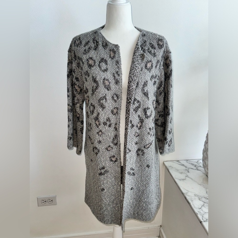 Cupcakes and Cashmere NWT Animal Print Cardigan Size M